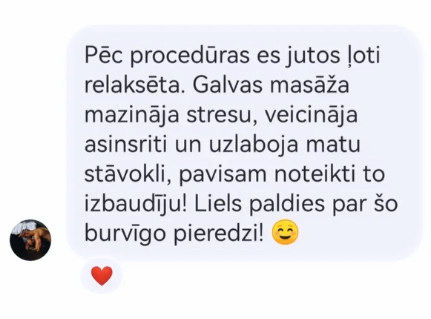 Klientes atsauksme par Japanese Head SPA pieredzi